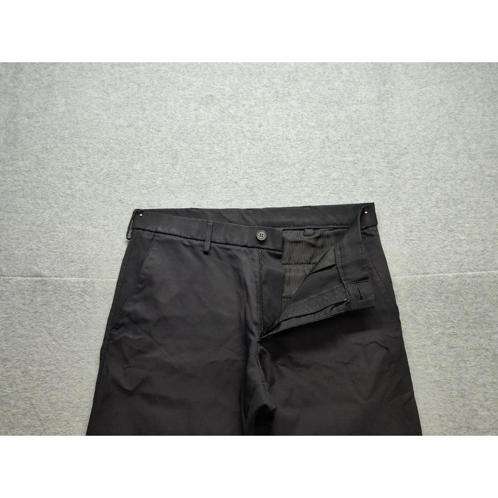 Haggar Men Pant‎ 32X32 Black Flat Front Slash Pockets Comfort Casual Trouser